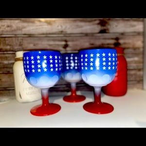 3 goblet bar glasses 10 ounce